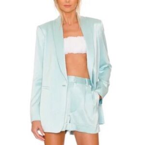 Alice + Olivia Satin Blazer & Shorts Set
